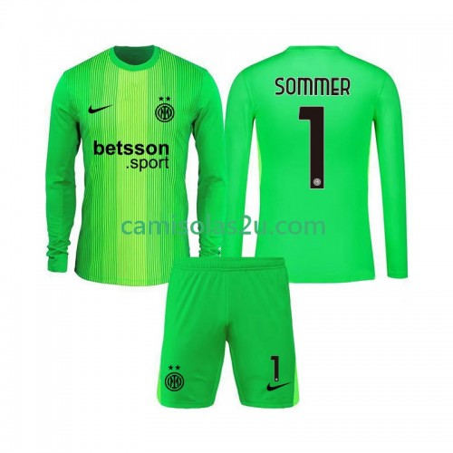 Camisolas de futebol Inter de Milão Yann Sommer 1 Guarda Redes Criança Equipamento 3ª 2025/26 Manga Comprida Camisolas de futebol Inter de Milão Yann Sommer 1 Guarda Redes Criança Equipamento 3ª 2025/26 Manga Comprida